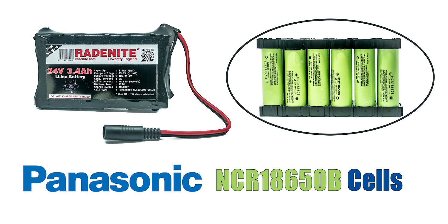 Radenite | | 24V-3.4Ah-Panasonic-NCR18650B-Battery